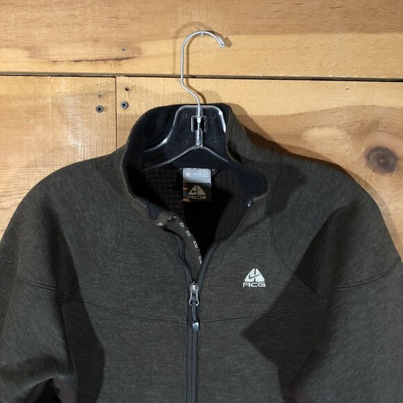 Nike ACG Therma Fit Athletic Full Zip Brown Wool Blend Jacket Womens Size Medium - Picture 2 of 11